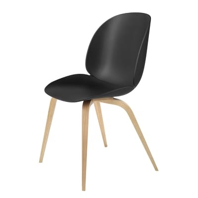 Beetle Stuhl / Gamfratesi - Stuhlbeine Eiche - Gubi schwarz en plastikmaterial/holz