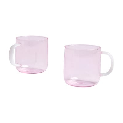 Becher glas rosa / 2er-Set - Borosilikatglas - Hay rosa en glas