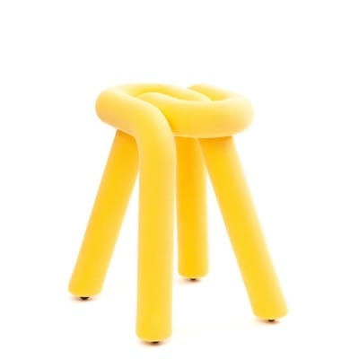 Bold Hocker / Gepolstert - Moustache gelb en textil