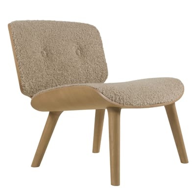 Nut lounge Lounge Sessel / Gepolstert - Moooi weiß/beige/holz natur en textil/holz