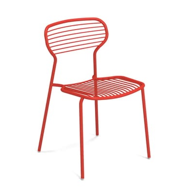 Apero Stapelbarer Stuhl / Stahl - Emu rot en metall
