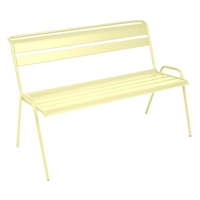 Bank mit Rückenlehne Monceau metall gelb / 2- bis 3-Sitzer - L 116 cm - Fermob gelb en metall