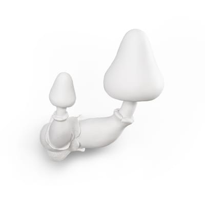 Mushroom Wandgarderobe / 2 Pilz-Garderobenhaken - H 20 cm - Seletti weiß en plastikmaterial