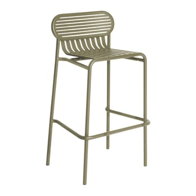 Week-End Barhocker / Aluminium - H 80 cm - Petite Friture grün en metall