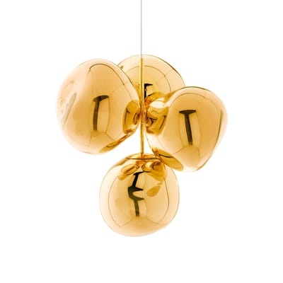Melt Chandelier Pendelleuchte / Small - LED / Ø 98 x H 103 cm - Tom Dixon gold en plastikmaterial