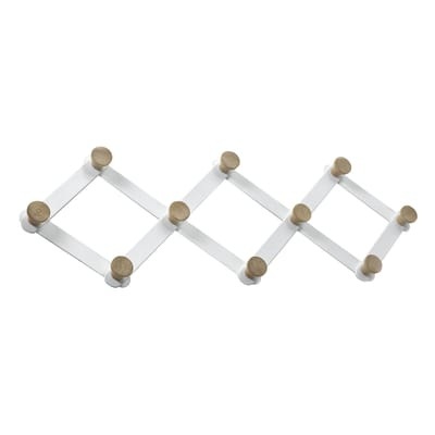 Daysign Wandgarderobe / ausziehbar - L 80 cm - Serax weiß/holz natur en metall/holz