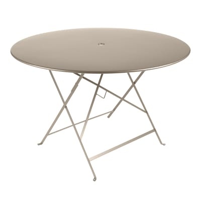 Bistro Klapptisch / Ø 117 cm - 6/8 personnes - Trou parasol - Fermob beige en metall