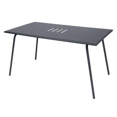 Monceau rechteckiger Tisch / 146 x 80 cm - für 6 Personen - Fermob grau/schwarz en metall