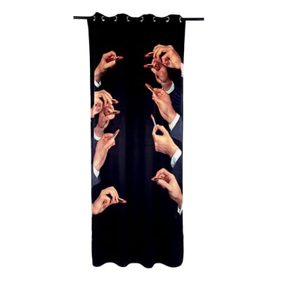 Toiletpaper - Lipsticks Black Vorhang / 140 x 280 cm - Polyester - Seletti schwarz en textil