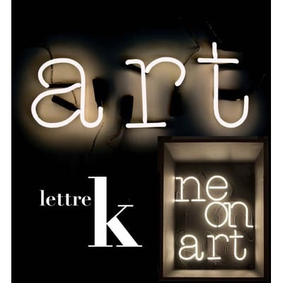 Wandleuchte mit Stromkabel Neon Art glas weiß Buchstabe K - Seletti weiß en glas