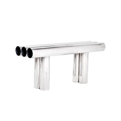 Septem Bank / Aluminiumrohre - L 100 cm - Axel Chay grau/silber/metall en metall