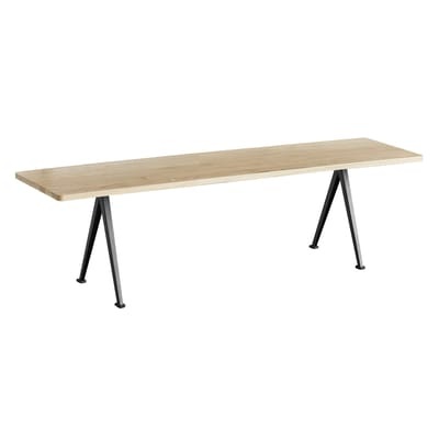 Pyramid 12 Bank / L 190 cm - Neuauflage des Originals von 1959 - Hay schwarz/holz natur en metall/holz