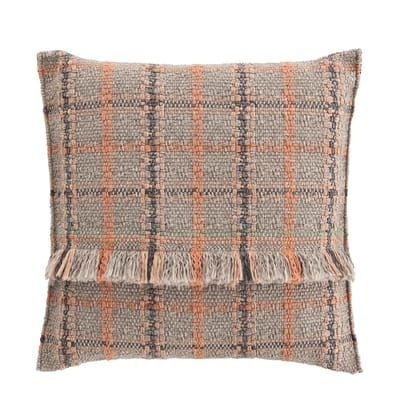 Garden Layers Kissen / groß - handgewebt - Gan orange/braun en textil