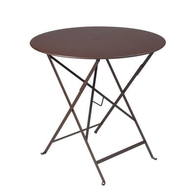 Bistro Klapptisch Ø 77cm - Klapptisch - Mit Loch für Sonnenschirm - Fermob braun en metall