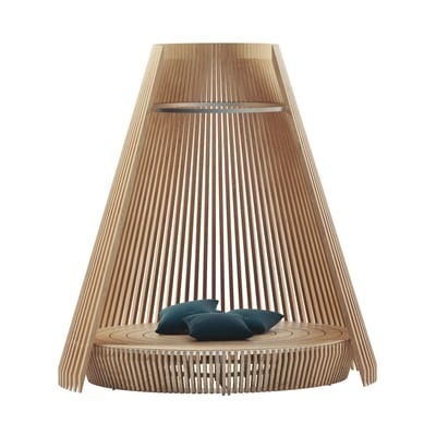 Hut Canapé rond / Ø 300 x H 320 cm - Lärche - Ethimo holz natur en holz