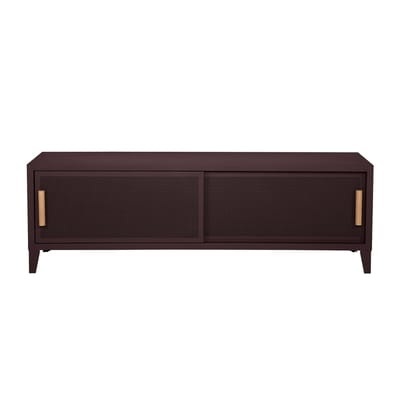 B2 Bas Perforé TV Möbel / 160 x H 51 cm - Griffe aus Eiche - Tolix schwarz en metall