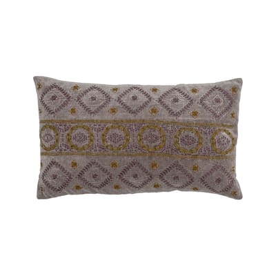 Felixia Kissen / Gestickte Muster - 60 x 35 cm - Bloomingville violett en textil