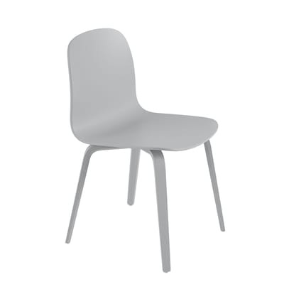 Visu Stuhl / Holzbeine - Muuto grau en holz
