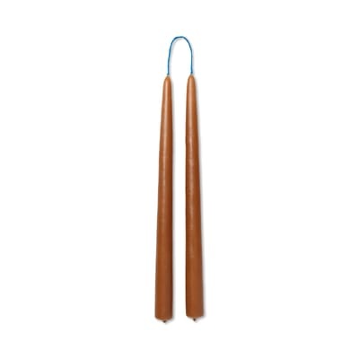 Dipped Langkerze / 2er-Set - h 30 cm - Ferm Living orange/braun en wachs