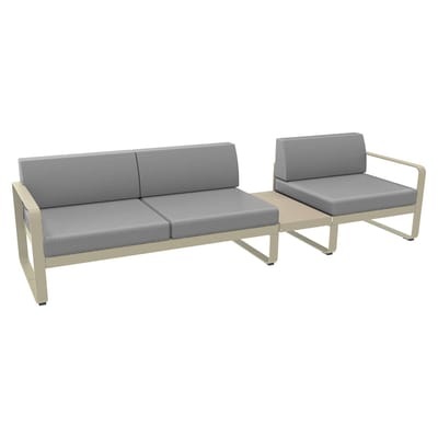 Bellevie Sofa / n° 1 B - L 275 cm - Stoff flanellgrau - Fermob grau en metall/textil