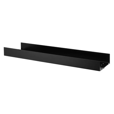 String® System Regal / Lochblech, HOHER Rand - L 78 x T 20 cm - String Furniture schwarz en metall