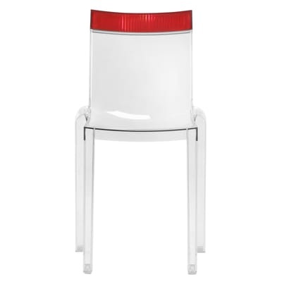 Hi Cut Stapelbarer Stuhl Gestell kristallklar - Kartell rot/transparent en plastikmaterial