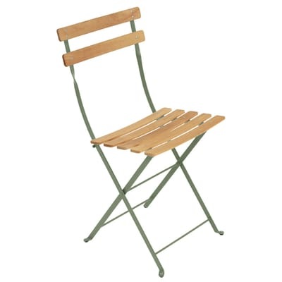 Bistro Klappstuhl / Metall & Holz - Fermob grün en holz