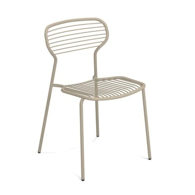Apero Stapelbarer Stuhl / Stahl - Emu beige en metall