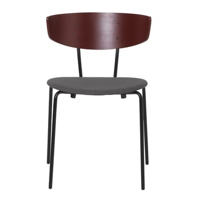 Herman Stapelbarer Stuhl / Sitzfläche aus Stoff - Ferm Living rot/grau en textil/holz