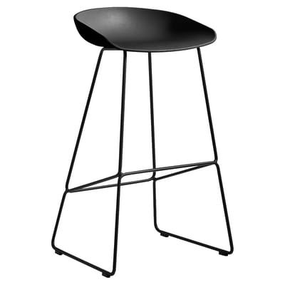 Barhocker About a stool AAS 38 HIGH plastikmaterial schwarz / H 75 cm - Recycelt - Hay schwarz en plastikmaterial
