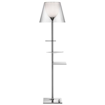 Flos - Stehleuchte BIBLIOTHEQUE NATIONALE - Metall - chromfarbig/transparent - 40/40/150 cm