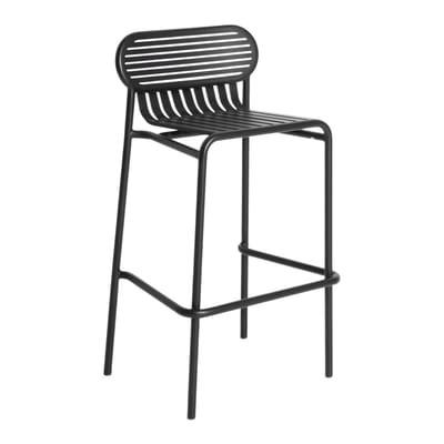 Week-End Barhocker / Aluminium - H 80 cm - Petite Friture schwarz en metall
