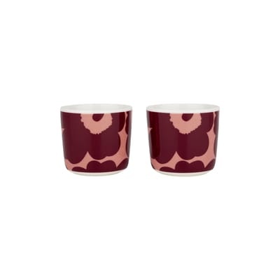 Unikko Kaffeetasse / Ohne Henkel - 2er-Set - Marimekko rot en keramik