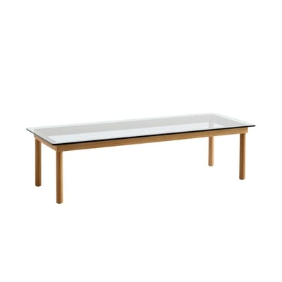 Kofi Couchtisch / 140 x 50 cm - Glas & Holz - Hay holz natur en glas