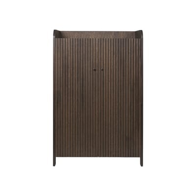 Ablage Sill holz braun / L 70 x H 110 cm - Geriffelt - Ferm Living braun en holz