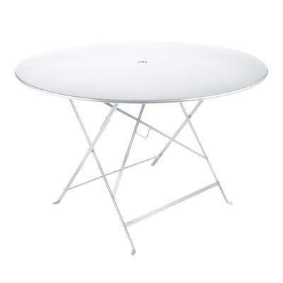 Bistro Klapptisch / Ø 117 cm - 6/8 personnes - Trou parasol - Fermob weiß en metall