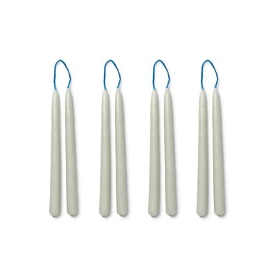 Dipped Langkerze / 8er-Set - h 15 cm - Ferm Living grün en wachs