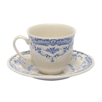 Rose Teetasse / Mit Untertasse - Bitossi Home weiß/blau en keramik