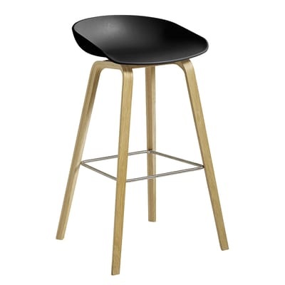 About a ECO AAS32 Barhocker / H 74 cm - Recycling-Kunststoff / EU Ecolabel - Hay schwarz en plastikmaterial
