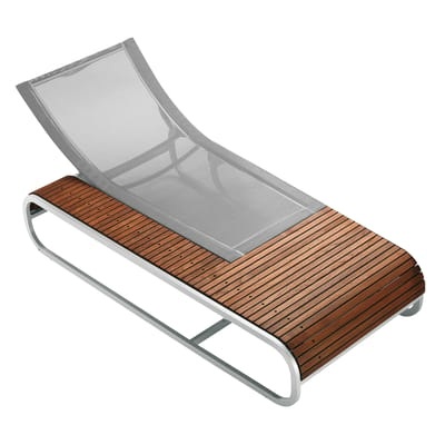 Liege Tandem silber holz natur Teak-Ausführung - EGO Paris silber en holz