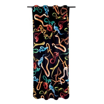 Toiletpaper - Snakes Black Vorhang / 280 x 140 cm - Polyester - Seletti schwarz en textil