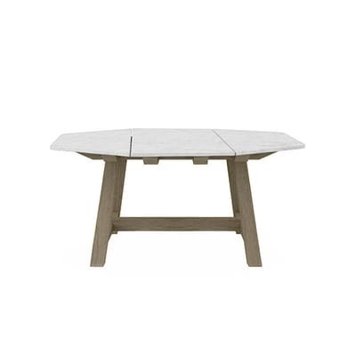 Rafael Octogonal quadratischer Tisch / 160 x 160 cm - Marmor & abgebeiztes Teakholz - 8 Personen - Ethimo weiß en stein