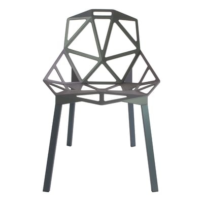 Chair One Stapelbarer Stuhl / Metall - Magis grün/grau en metall