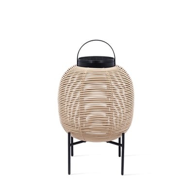 Tika Small Solarlampe / LED-Laterne - Sockel Stahl / H 59 cm - Vincent Sheppard beige en plastikmaterial