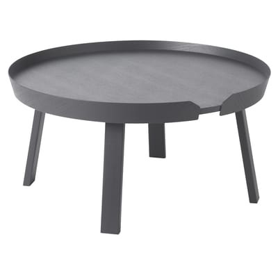 Couchtisch Around Large holz grau / Ø 72 x H 37,5 cm - Muuto grau en holz