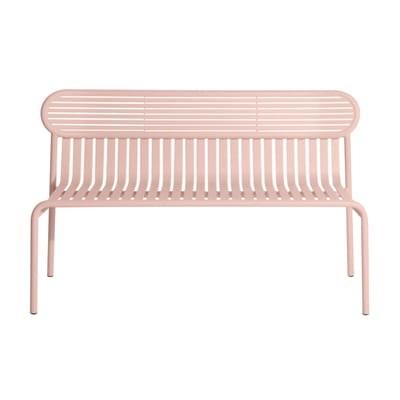 Bank mit Rückenlehne Week-End metall rosa / Aluminium - L 121 cm - Petite Friture rosa en metall