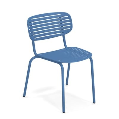 Mom Stapelbarer Stuhl / Metall - Emu blau en metall