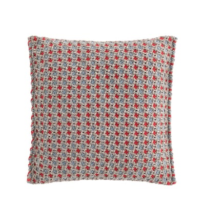 Garden Layers Kissen / klein - handgewebt - Gan blau/rot en textil