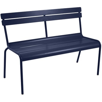 Luxembourg Bank mit Rückenlehne / für 2 bis 3 Personen - L 118 cm - Fermob blau en metall
