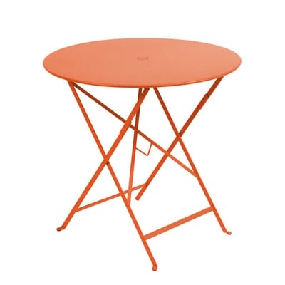 Bistro Klapptisch Ø 77cm - Klapptisch - Mit Loch für Sonnenschirm - Fermob orange en metall